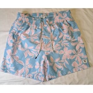 The Endless Summer Men's Swim Trunks Blue Pink Floral Size M E30808
